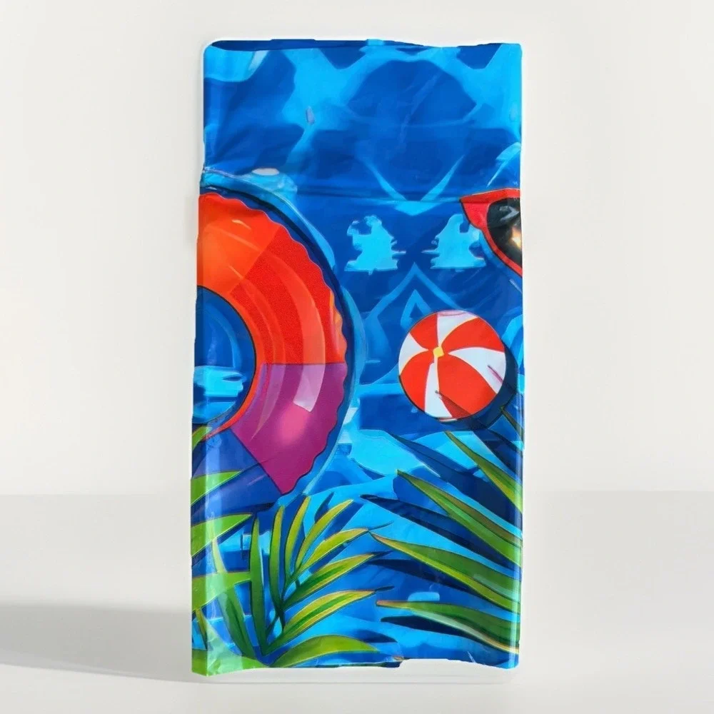 Funnytree Pool Party Themed Vinyl Backdrop Vibrant Colorful Banner 70.8